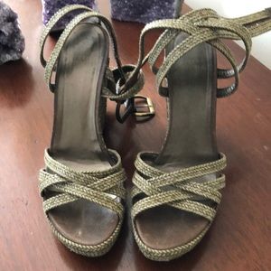 Super cute platform wedge woven sandal.